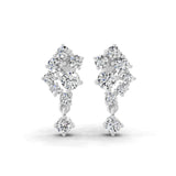 Lab Grown Trickling Drops Diamond Earrings 0.85Ct 14K Fine Gold