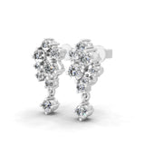 Lab Grown Trickling Drops Diamond Earrings 0.85Ct 14K Fine Gold