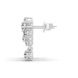 Lab Grown Trickling Drops Diamond Earrings 0.85Ct 14K Fine Gold