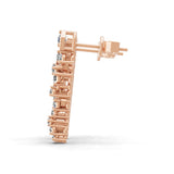 Lab Grown Diamond Ear Dangle Earrings 14K Fine Gold 0.80Ct