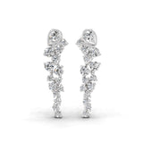 Lab Grown Diamond Ear Dangle Earrings 14K Fine Gold 0.80Ct