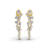 Lab Grown Diamond Ear Dangle Earrings 14K Fine Gold 0.80Ct