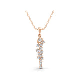 Graduated Lab Grown Diamond Pendant Necklace 14K Fine Gold 0.59Ct