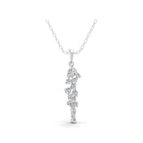 Graduated Lab Grown Diamond Pendant Necklace 14K Fine Gold 0.59Ct