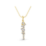 Graduated Lab Grown Diamond Pendant Necklace 14K Fine Gold 0.59Ct