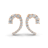 14K Fine Gold 1.18Ct Lab Grown Diamond Tennis Deluxe Ear Climber Earrings