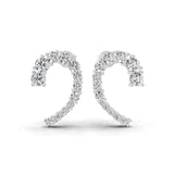 14K Fine Gold 1.18Ct Lab Grown Diamond Tennis Deluxe Ear Climber Earrings