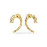 14K Fine Gold 1.18Ct Lab Grown Diamond Tennis Deluxe Ear Climber Earrings
