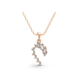 Lab Grown Diamond Pendant Necklace 0.45ct Marquise Pear Cut 14K Gold