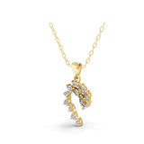 Lab Grown Diamond Pendant Necklace 0.45ct Marquise Pear Cut 14K Gold