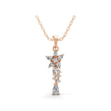 Pear Round Cut Pendant Necklace 14K Fine Gold 0.76Ct Lab Grown Diamond