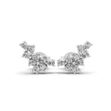 Lab Grown Diamond 0.54Ct Flower Cluster Stud Earrings 14K Fine Gold