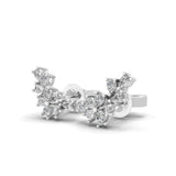 Lab Grown Diamond 0.54Ct Flower Cluster Stud Earrings 14K Fine Gold
