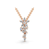 14K Fine Gold Herbarium Cluster Pendant Necklace 0.80Ct Lab Grown Diamond