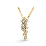 14K Fine Gold Herbarium Cluster Pendant Necklace 0.80Ct Lab Grown Diamond