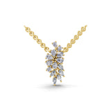 Cascading Pendant Necklace Pear Marquise Cut 0.65Ct Lab Grown Diamond