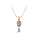 Cluster Cascade Pendant Necklace 0.63Ct Lab Grown Diamond 14k Fine Gold