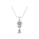 Cluster Cascade Pendant Necklace 0.63Ct Lab Grown Diamond 14k Fine Gold