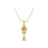 Cluster Cascade Pendant Necklace 0.63Ct Lab Grown Diamond 14k Fine Gold