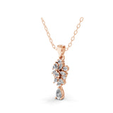 Multi Stone Cluster Lab Grown Diamond Pendant Necklace 0.70ct 14K Fine Gold