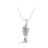 Multi Stone Cluster Lab Grown Diamond Pendant Necklace 0.70ct 14K Fine Gold