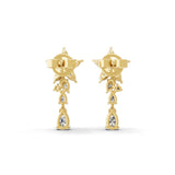 14K Fine Gold Cluster Leaf Dangle Earrings Lab Grown Diamond 2.27Ct