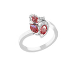 0.53Tcw Red Ruby and Lab Grown Diamond Band Ring 14K Fine Gold