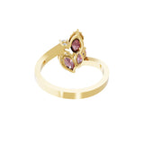 0.53Tcw Red Ruby and Lab Grown Diamond Band Ring 14K Fine Gold