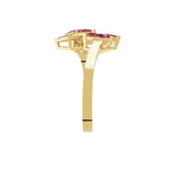 0.53Tcw Red Ruby and Lab Grown Diamond Band Ring 14K Fine Gold