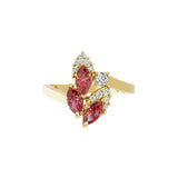 0.53Tcw Red Ruby and Lab Grown Diamond Band Ring 14K Fine Gold