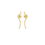 Round Cut 0.72Tcw Lab Grown Diamond Dangle Drop Earrings 14K Fine Gold