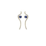Round Cut 0.72Tcw Lab Grown Diamond Dangle Drop Earrings 14K Fine Gold