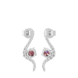 Lab Grown Diamond 0.71Tcw Ruby Cluster Earrings 14K Fine Gold