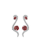 Lab Grown Diamond 0.71Tcw Ruby Cluster Earrings 14K Fine Gold