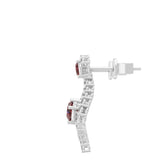 Lab Grown Diamond 0.71Tcw Ruby Cluster Earrings 14K Fine Gold