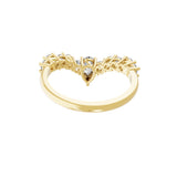 Lab Grown Diamond Wedding Curved Band Ring 1.10Ct 14K Fine Gold