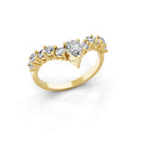 Lab Grown Diamond Wedding Curved Band Ring 1.10Ct 14K Fine Gold