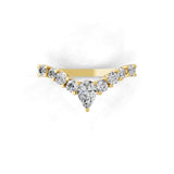 Lab Grown Diamond Wedding Curved Band Ring 1.10Ct 14K Fine Gold