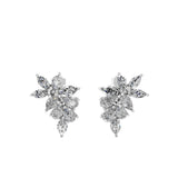 Lab Grown Diamond Marquise Pear Cut 3.99Ct Cluster Stud Earrings 14K Fine Gold