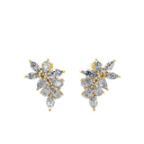 Lab Grown Diamond Marquise Pear Cut 3.99Ct Cluster Stud Earrings 14K Fine Gold