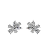 Marquise Cut Cluster Studded Drop Earrings Lab Grown Diamond 3.20Ct 14K Gold