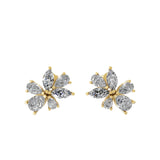 Marquise Cut Cluster Studded Drop Earrings Lab Grown Diamond 3.20Ct 14K Gold