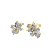 Marquise Cut Cluster Studded Drop Earrings Lab Grown Diamond 3.20Ct 14K Gold