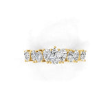 14K Fine Gold Pear Shape 1.10Ct Lab Grown Diamond Cluster Band Ring