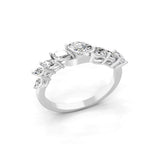 14K Fine Gold Prong Set Lab Grown Diamond 0.90Ct Geometric Sequence Band