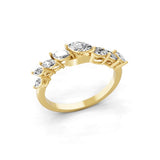 14K Fine Gold Prong Set Lab Grown Diamond 0.90Ct Geometric Sequence Band