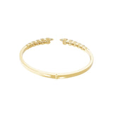 14K Fine Gold Lab Grown Diamond Studded Bypass Cuff Bangle bracelet 3.10Ct