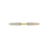 14K Fine Gold Lab Grown Diamond Studded Bypass Cuff Bangle bracelet 3.10Ct