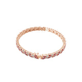 Marquise Cut Ruby and Lab Grown Diamond Tennis Bracelet Fine Gold 4.14TCW