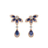 Lab Grown Diamond 1.35Tcw Multi Shaped 14K Fine Gold Cluster Drop Dangle Earrings